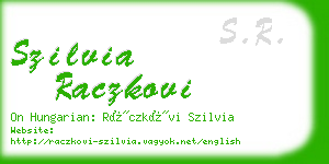 szilvia raczkovi business card